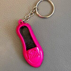 Vintage Pink Loafer Shoe Keychain made Taiwan